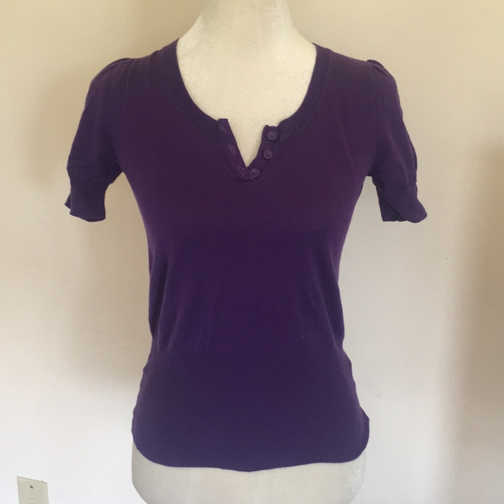 Purple Short Sleeve Sweater